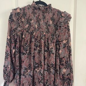 Knox Rose Floral Ruffle Smocked Women's Top